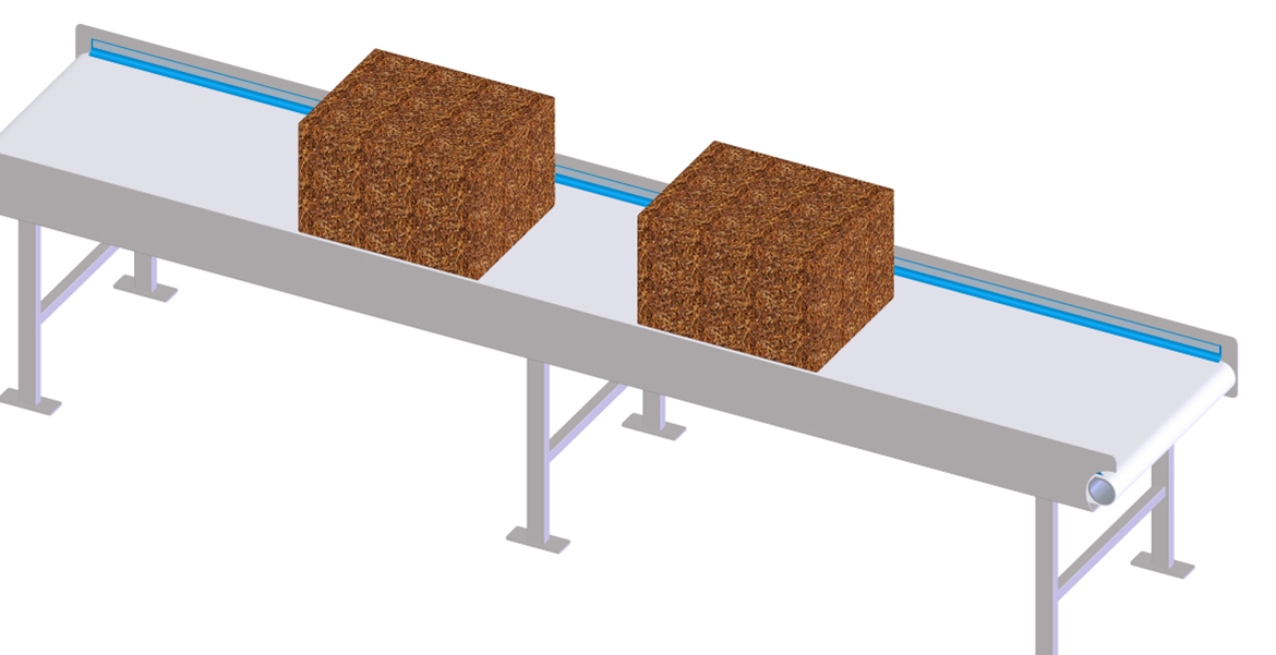 For this process, belts need to be impact-resistant and have the right friction coefficients to keep the dry tobacco blocks in place on the belt surface.