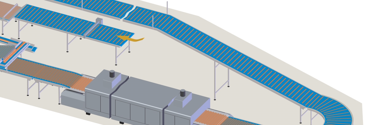 Före överföring av bakade kakor från ugnen till inplastningsmaskinerna är det avgörande att säkerställa att produkten är tillräckligt sval att hanteras.