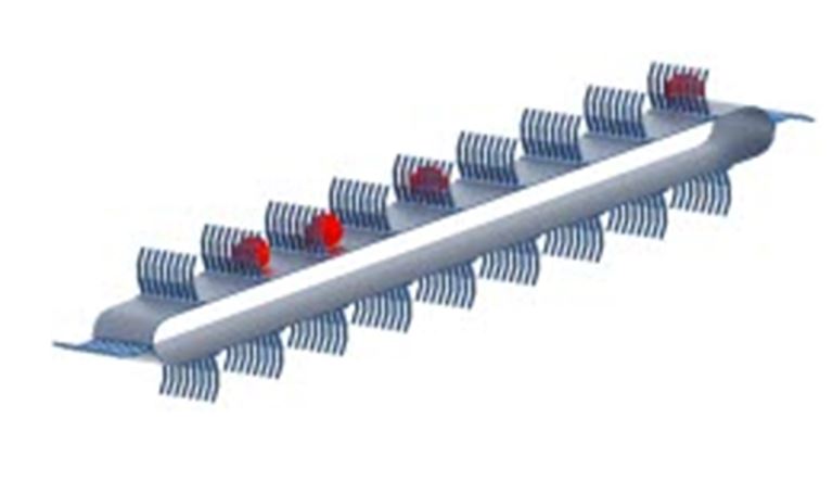 Inclined finger cleats h 100mm