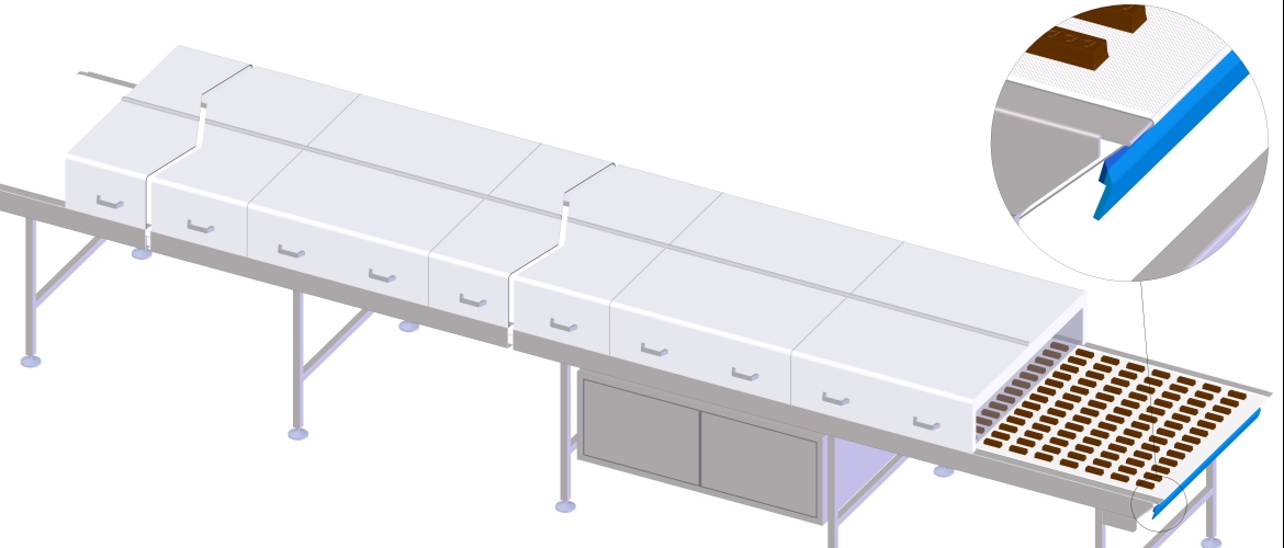 „Umění temperování čokolády“ vyžaduje použití vhodného pásu. Pouze pás s dobrou teplotní prostupností usnadní tak obtížný úkol, jakým je jemné zchlazování.